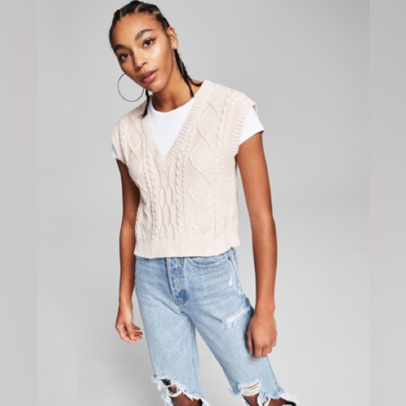 NWT And Now This Cable Knit Sweater Vest Y2K in Marled Pink Size 0X - Picture 1 of 8
